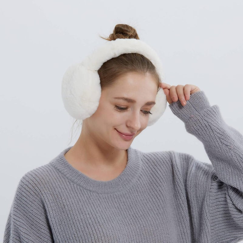 SUNBORRY Store Foldable Ear Muffs for Women, Faux Fur Adjustable Earmuffs for Winter - Image 5